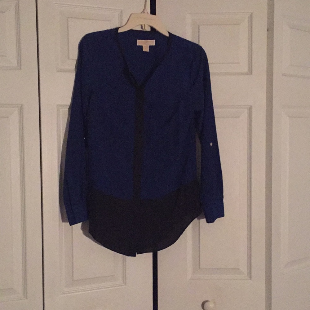Blue and Black Blouse